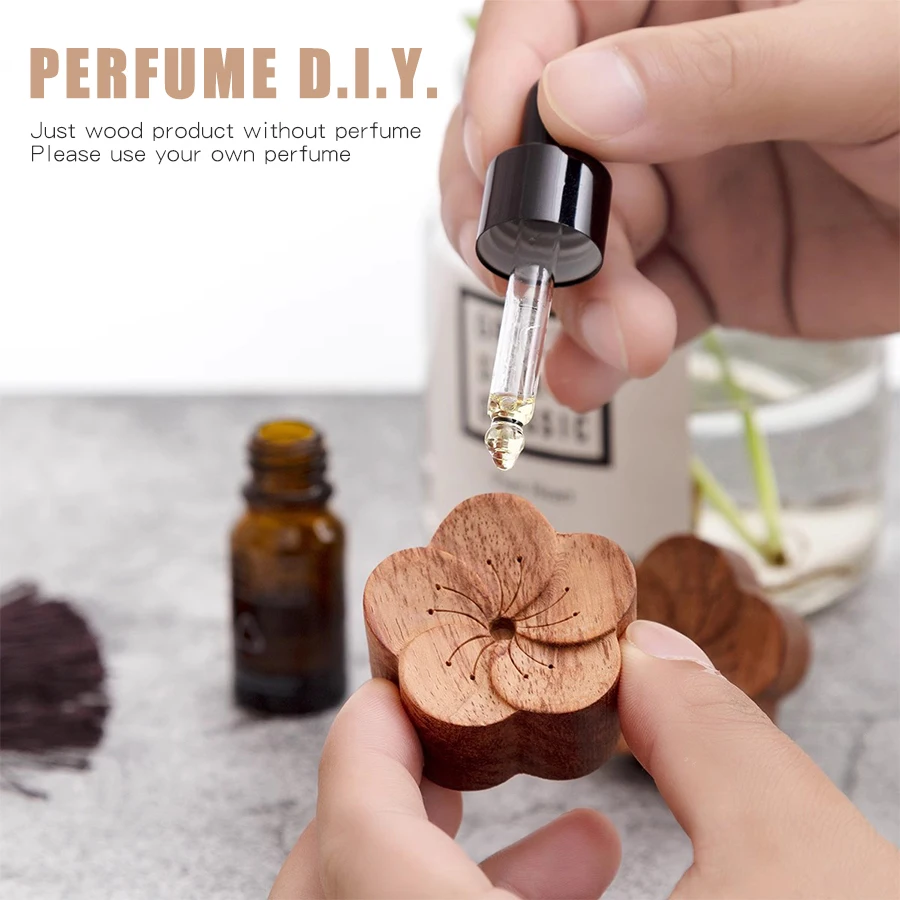 DIY fragrance No perfume wooden flower diffuser vent clip ornament car air fresheners decorations accessories aromatherapy women