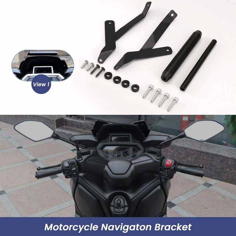 A82M-Motorcycle Front Phone Stand Holder Smartphone Phone GPS Navigaton Bracket For Yamaha XMAX 300 XMAX300 2023
