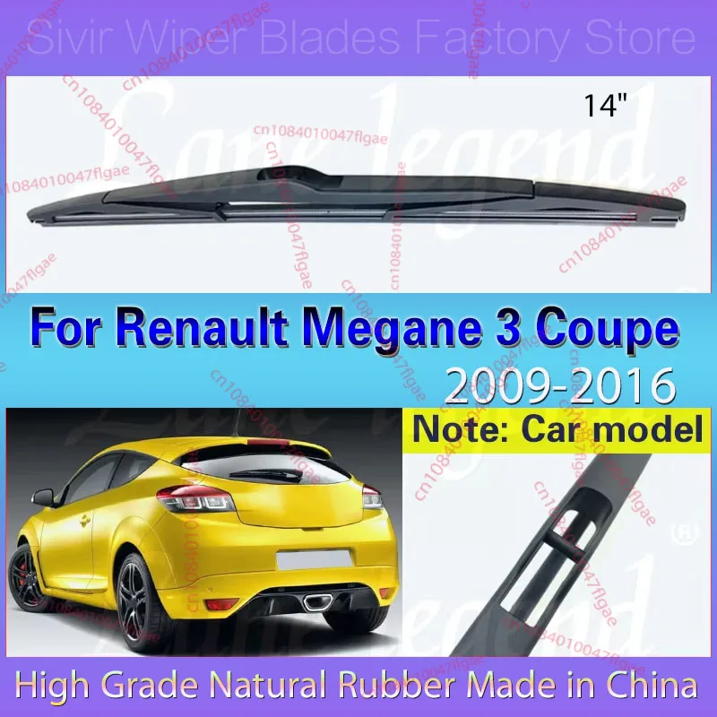 

Car Rear Windshield Wiper Blade Brushes For Renault Megane 3 Coupe 2009-2016 2015 2014 2013 Back Windscreen Auto Accessories 14"