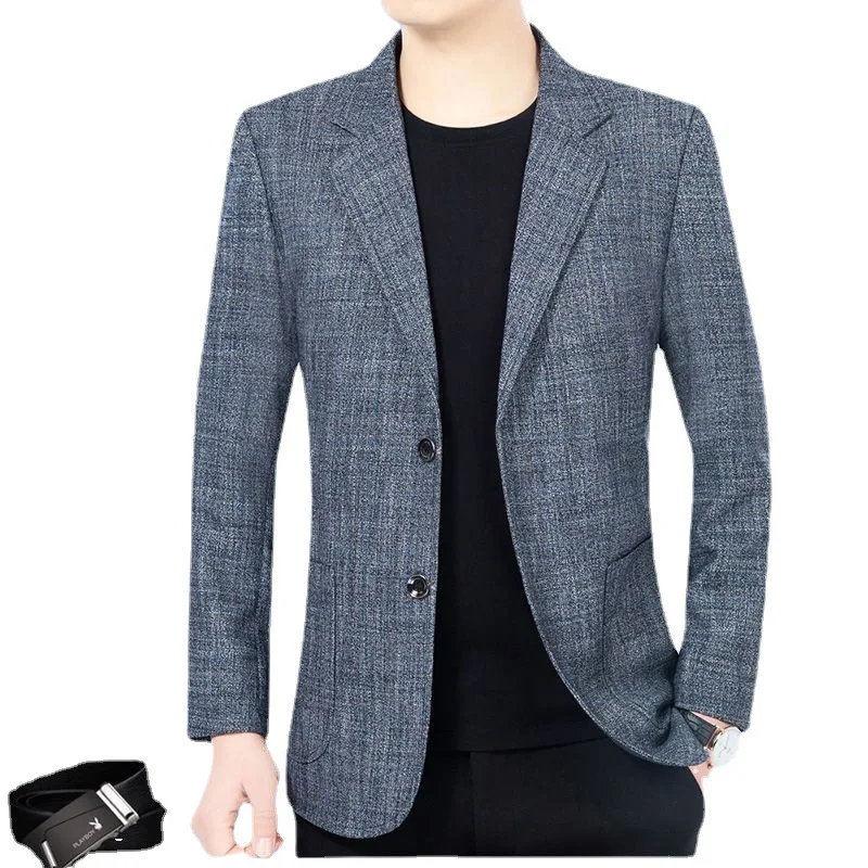 4-A159   t Jacket Men's Middle-aged Men's Spring and Autumn Casual Small Suit for Dad Korean Slim-fit Jacket for Men