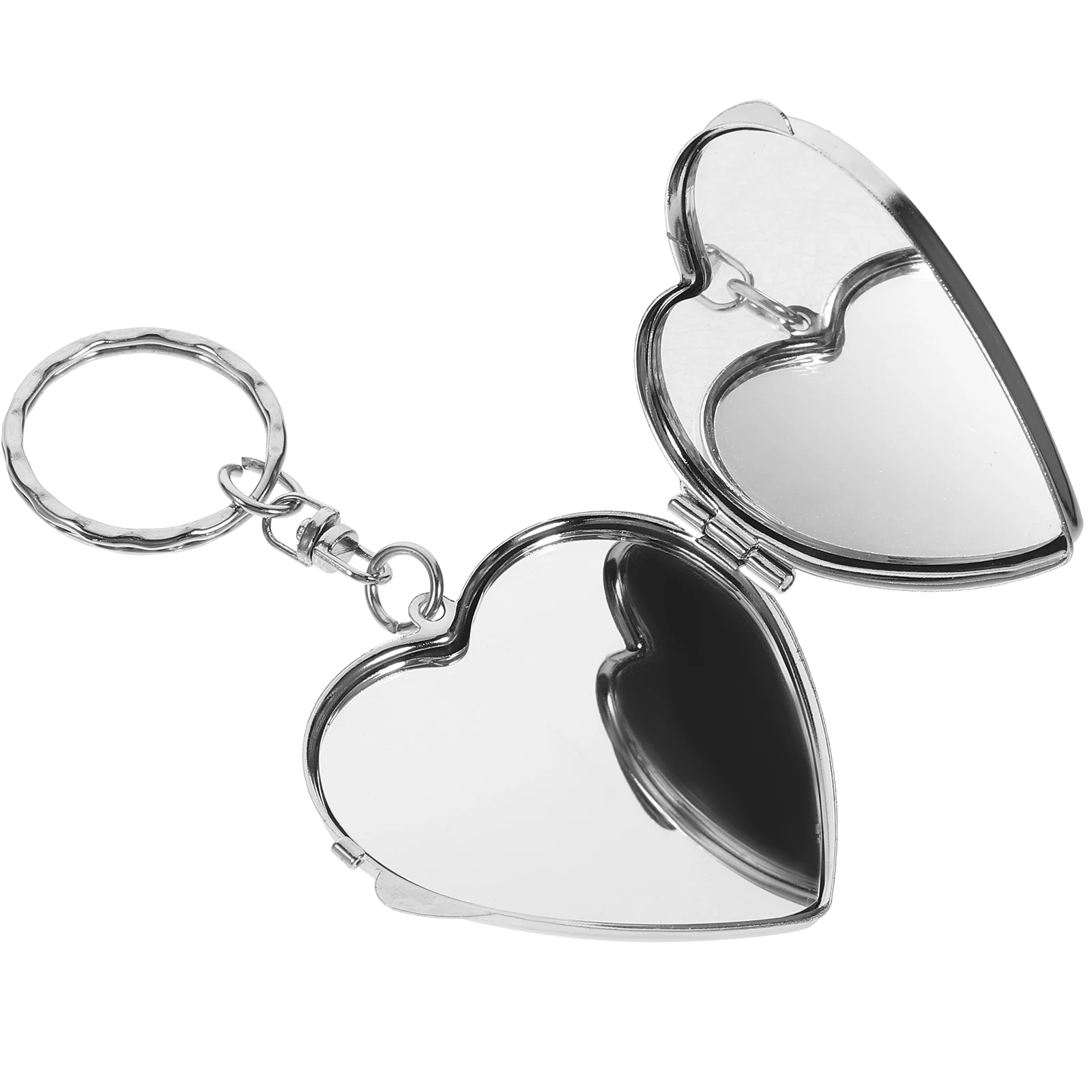

Heart Shaped Metal Makeup Compact Lightweight Portable Small Silver Pocket Mirror for Purse Travel Mini Handheld Hand Mirror