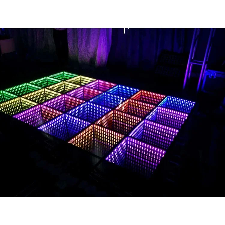 Wire/Wireless Fast Set Up Ultra-sim Wifi/SD Control 3D Mirror Magnetic LED Dance Floor