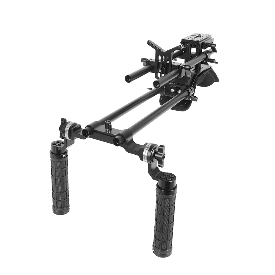 Kayulin Pro Shoulder Support Mount Rig With Manfrotto QR Baseplate Dual Rosette Handgrip For DSLR Camera / DV Camcorder