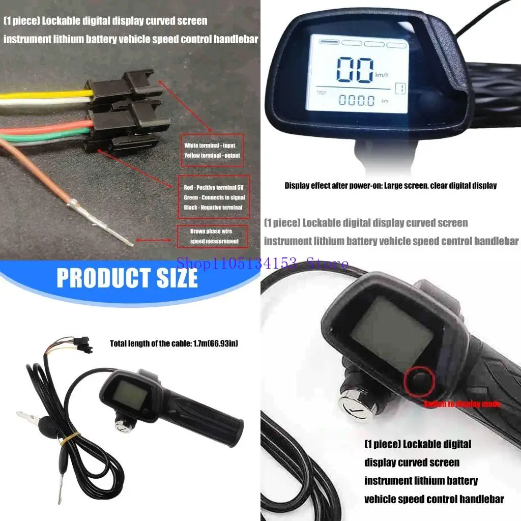 

Эргономичная резиновая ручка дросселя HG89 с заблокированным цифровым дисплеем Digital Speed ​​Sensor для E -Bike Conversion