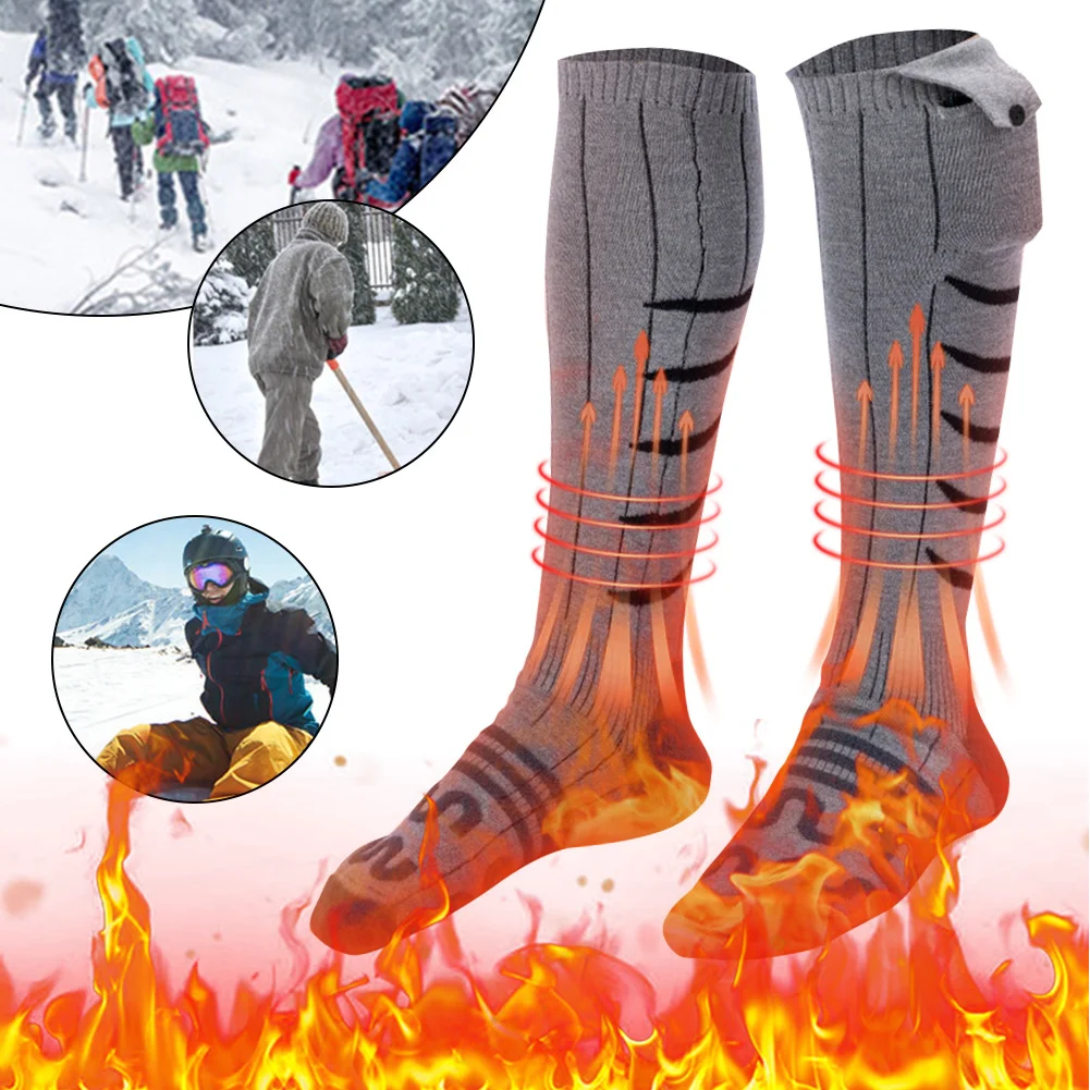 Chaussettes chauffantes électriques 5V résistantes au froid, en coton modal 3s, chauffage rapide, lavables pour le ski en plein air et la randonnée (batterie non incluse)
