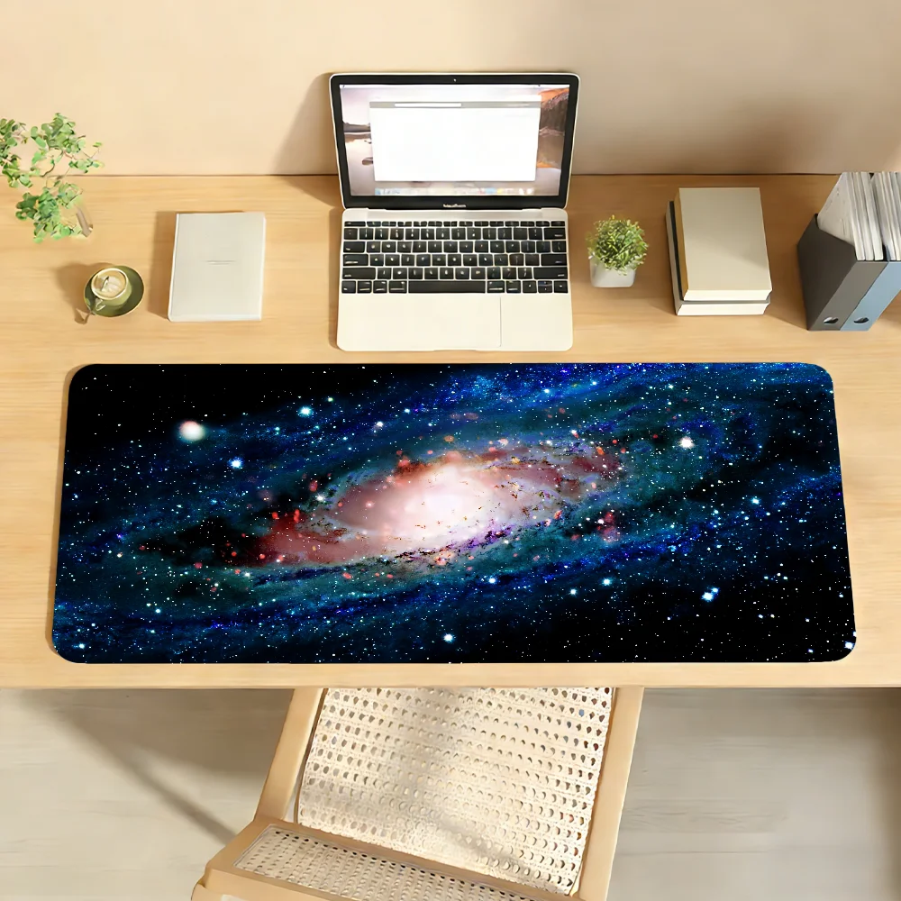 

Коврик для мыши Galaxy, нескользящий, с фиксирующим краем, для ПК и ноутбуков, резиновый, для офиса, клавиатуры, большой игровой коврик XXL