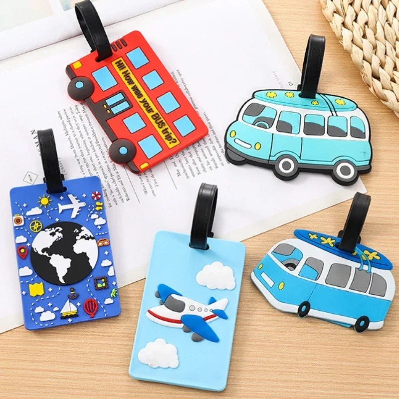 Creatief Vliegtuig En Auto Bagage Reisaccessoires Tag Silicagel Koffer Id Addres Houder Bagage Boarding Tag Draagbaar Label