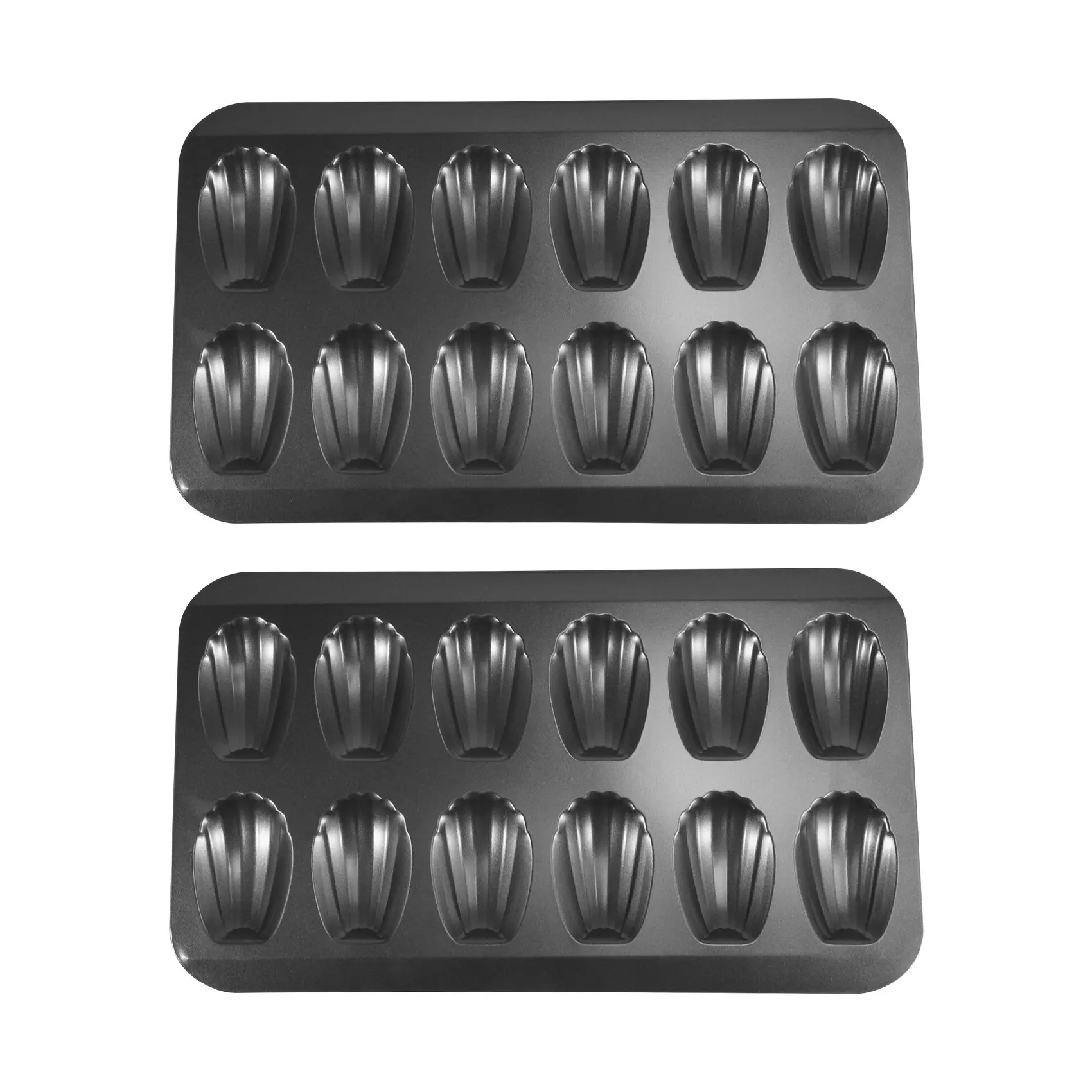 2 Packs Non-Stick Madeleine Pot, Baking Mold 12 with Shell Cake Baking Tray Chocolate Non-Stick Baking Tray, Used for Oven