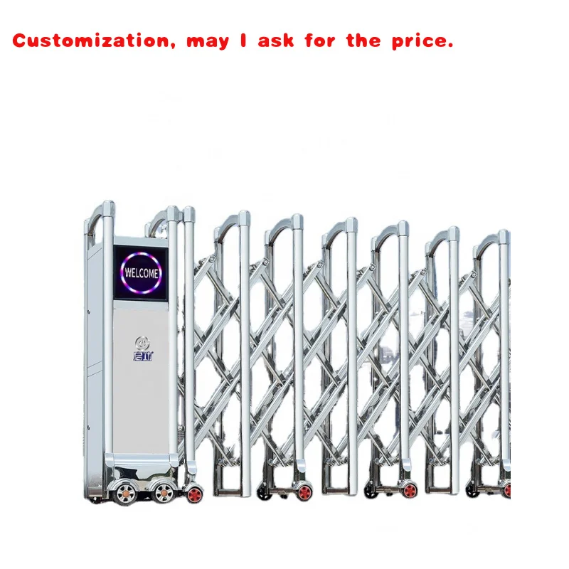 

на заказ.304 Телескопические ворота из нержавеющей стали Trackless с автоматическим дистанционным управлением Забор Квартира Сайт компании Фабрика