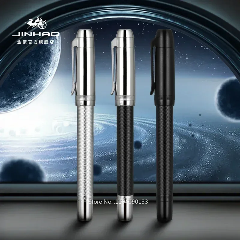 

Luxury Jinhao 92 Classic Star Series Fountain Pen Students Grid Pattern Metal Writing Pen Black/Silver Clip School Gift Pen
