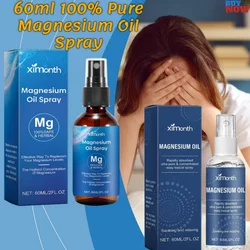 60ml 100% Pure Magnesium Oil Spray Non-GMO Relieve Muscle Body Pain Smoothes&Softens Skin For Better Sleep Quality