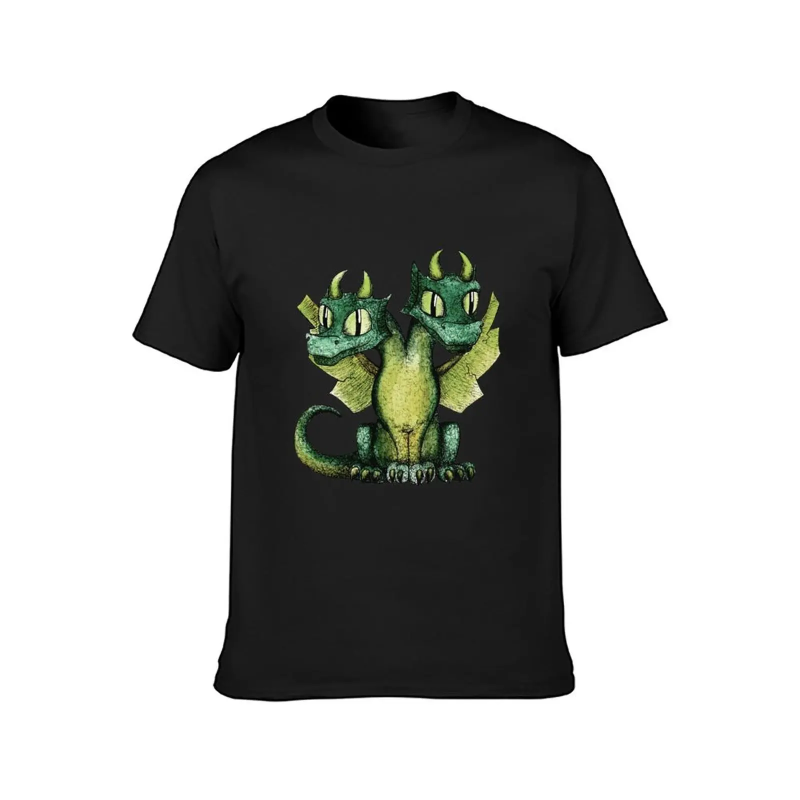 Two-headed Dragon T-Shirt funnys heavyweights Blouse hippie clothes mens graphic t-shirts hip hop