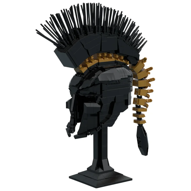 Ancient Greek Warrior Helmet MOC Building Blocks 1505 Parts Agamemnon Museum Style Display DIY Brick Desktop Collectible