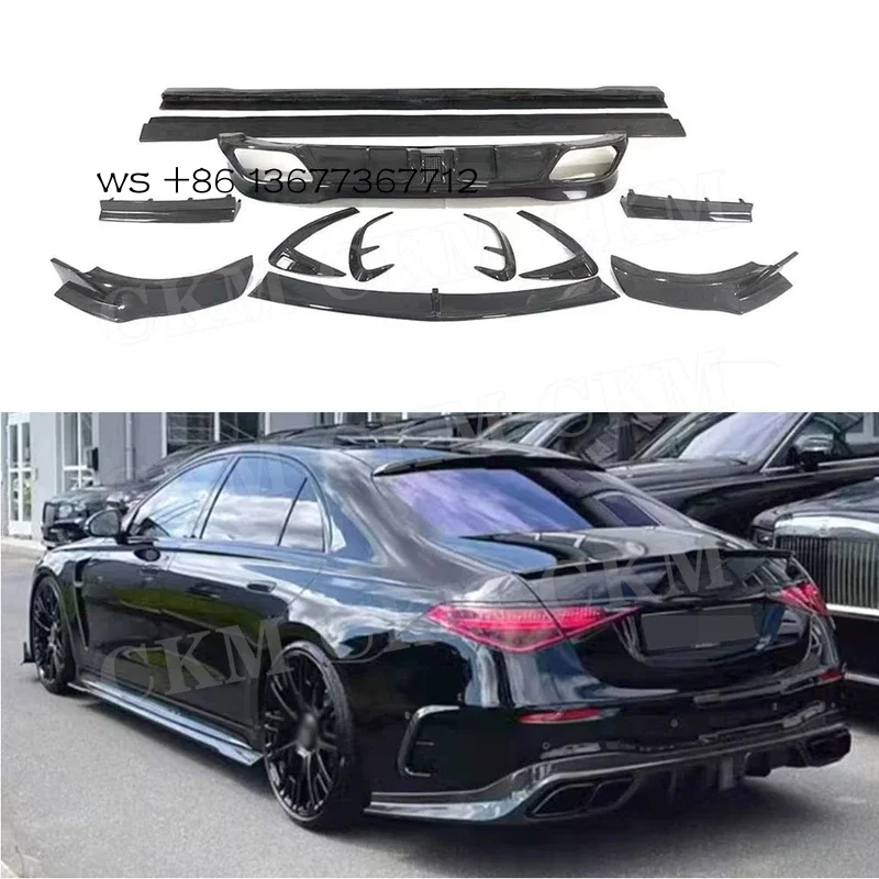 

Factory hot salesFront Bumper Lip Spoiler Rear Diffuser Side Skirts FRP for S Class W223 S450 S500 Sport 2021-2023 Body Kits Ca