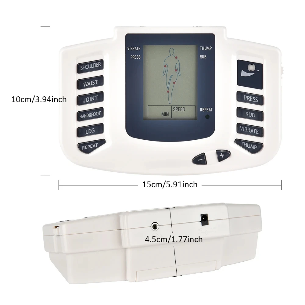 Full Body Tens Muscle Electrostimulator EMS Acupuncture Therapy Massage Relax Digital Meridian Physiotherapy Apparatus Full Set