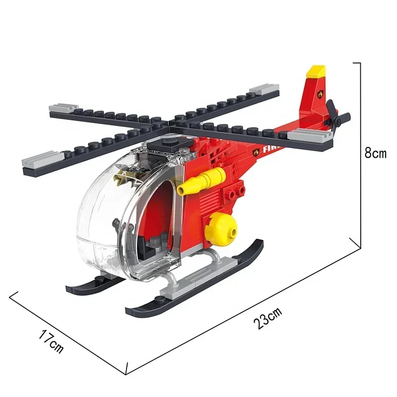 العلامة التجارية الأصلية newCO-GO 79 قطعة من البلاستيك ABS مدينة هليكوبتر للأطفال تجميع ألعاب مكعبات البناء