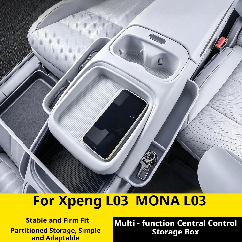 For Xpeng MONA L03 Center Console Silicone Wireless Charging Pad With Pocket Cup Mat Protector Car Mod Accessories