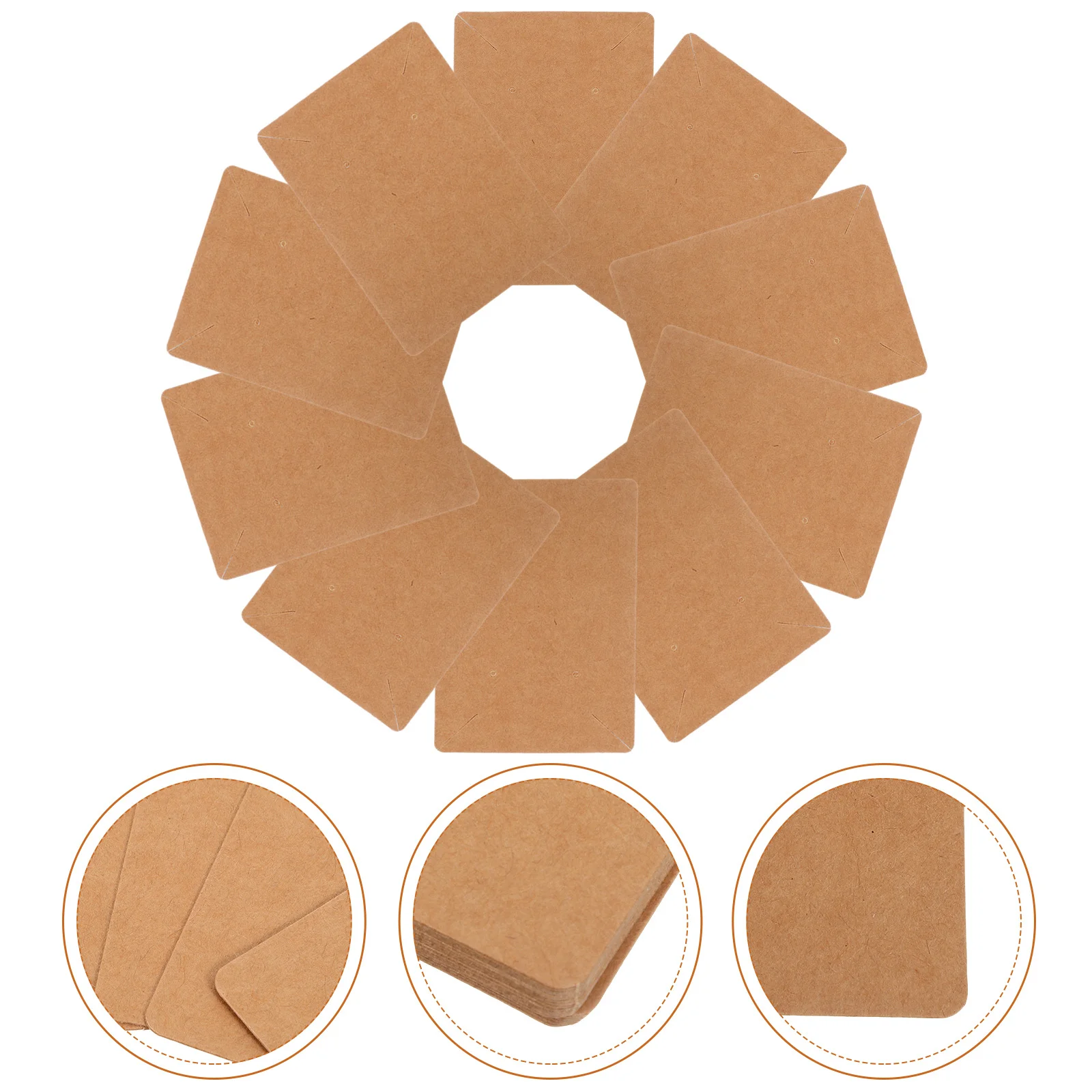 

50Pcs Jewelry Display Cards Kraft Paper Earring Holder Necklace Packaging Cards for Craft Store Trade Show Earring Wrapping Card