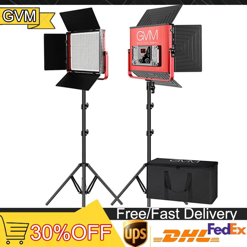 GVM 520LS 30 Вт светодиодный панельный светильник для фотосъемки и видео освещения 3200K-5600K световое оборудование для фотостудии со штативом цифровой