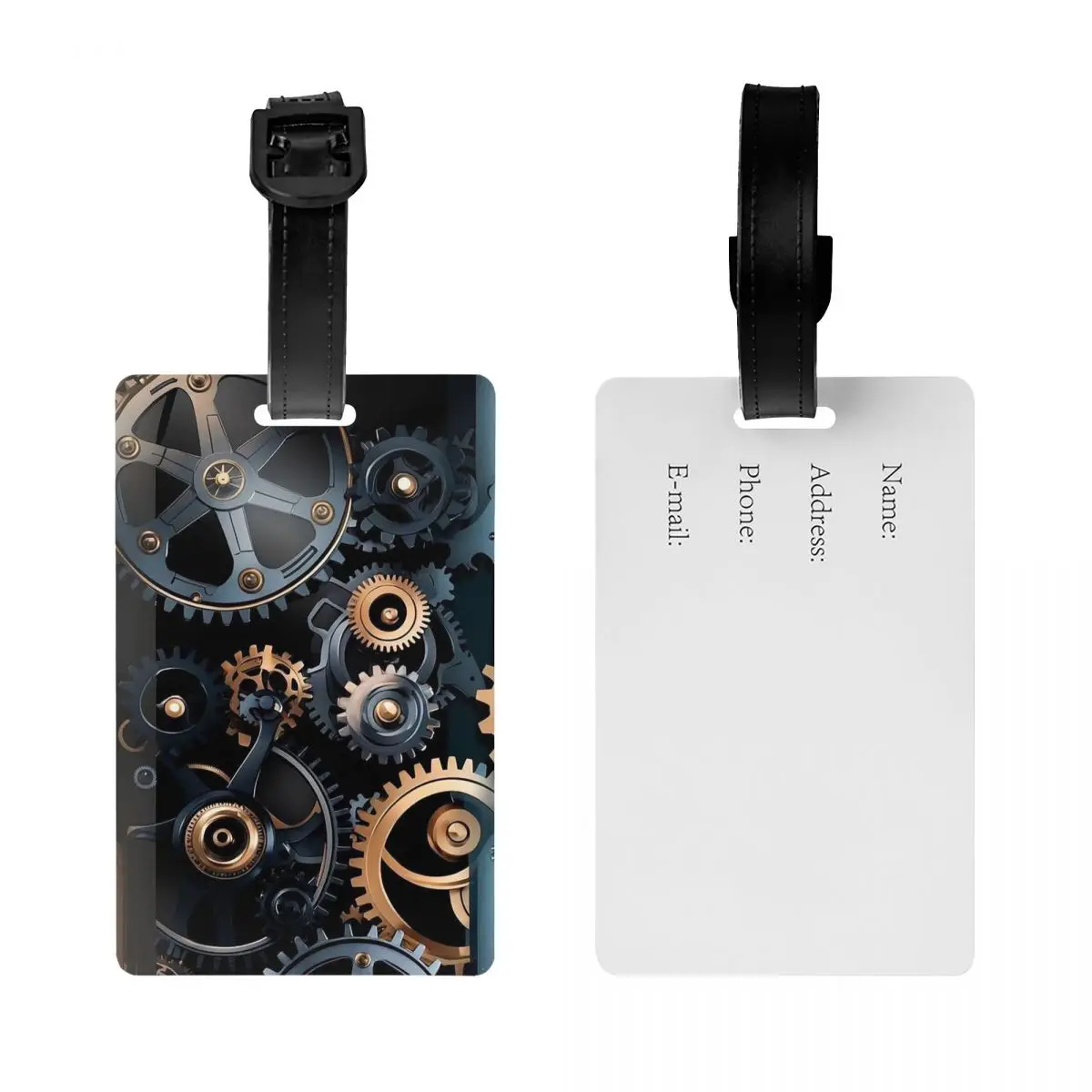 

Mechanical Machine Gears Steampunk Style Luggage Tags Suitcase Travel Baggage Boarding Tag Label Holder ID Name Address