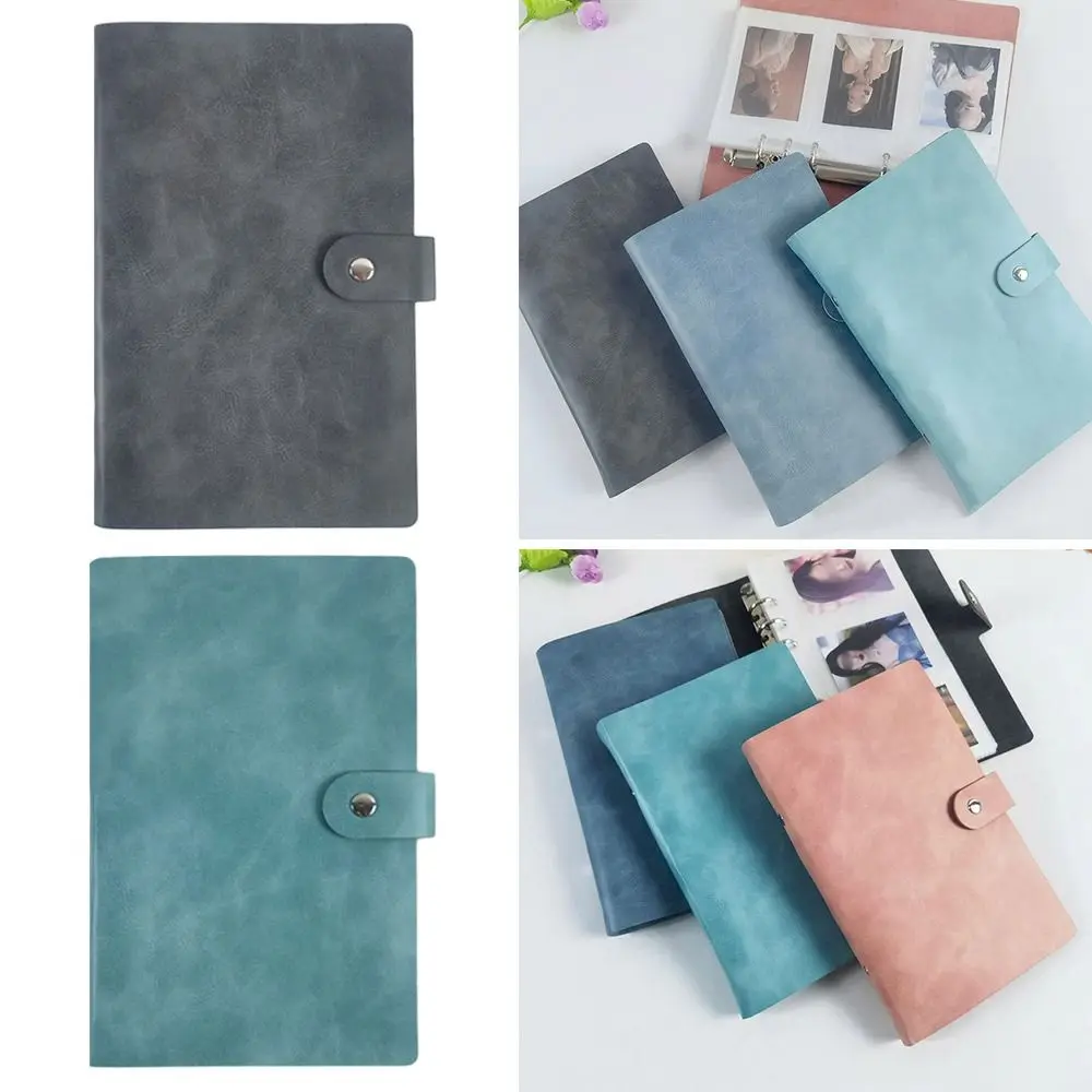 6.56 in Large Capacity Leather Photo Album Simple Multi-pockets Photo Storage Collect Book Portable 100 Sheets Name Card Book