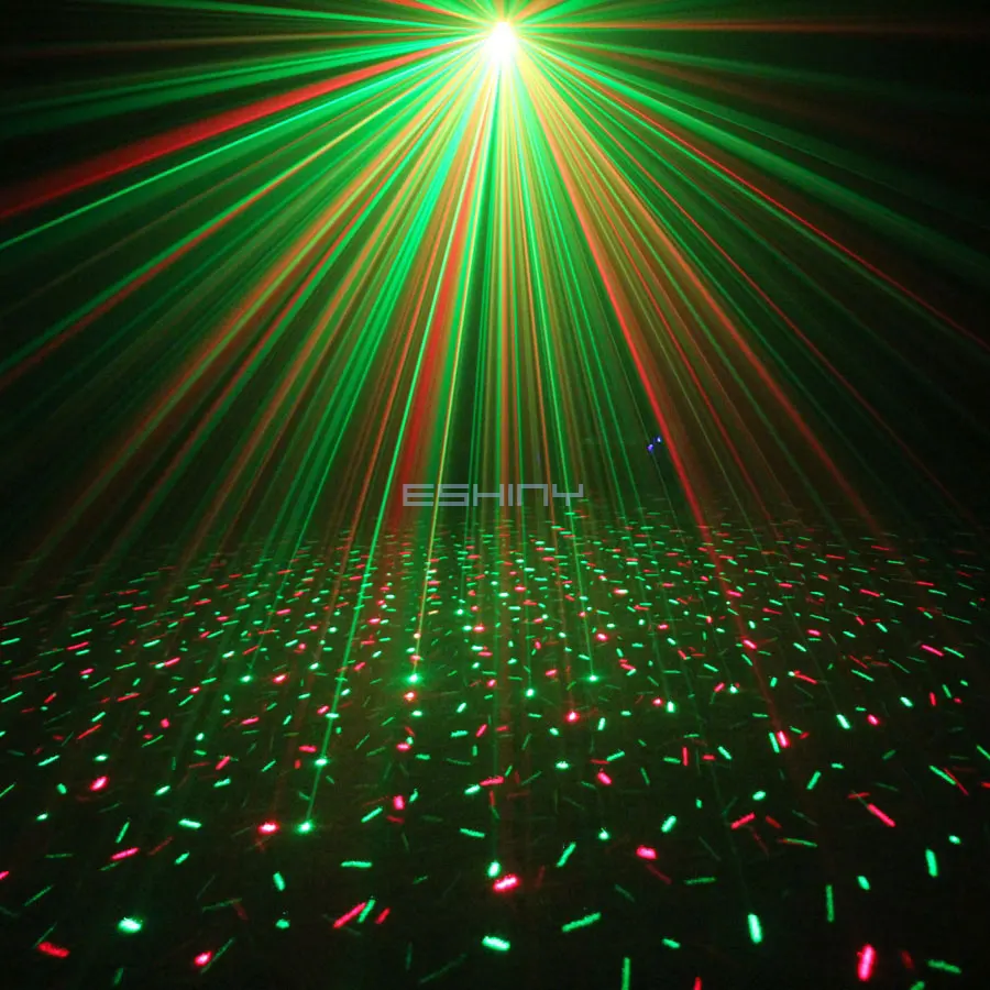 ESHINY Remote R&G Laser Full Stars Starry Sky Patterns Projector DJ Light Party Effect Dance Disco Stage Bar Holiday Lamp B23N6