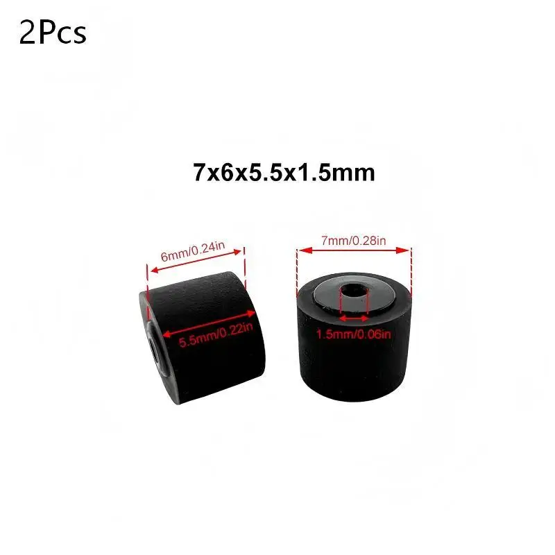 2Pcs 7x6x5.5x1.5mm Pinch Roller Rubber Ring For Cassette Player Walkman Pressure Recorder Music Player Belt Wheel