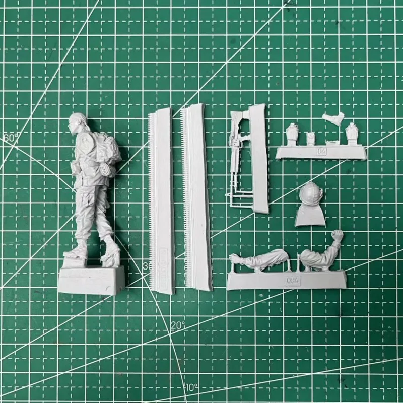 1:35 Scale Resin Figure Model Building Kit Vietnam War Us Infantry Gunner 1 Person Unassembled & Unpainted Diy Diorama Toy