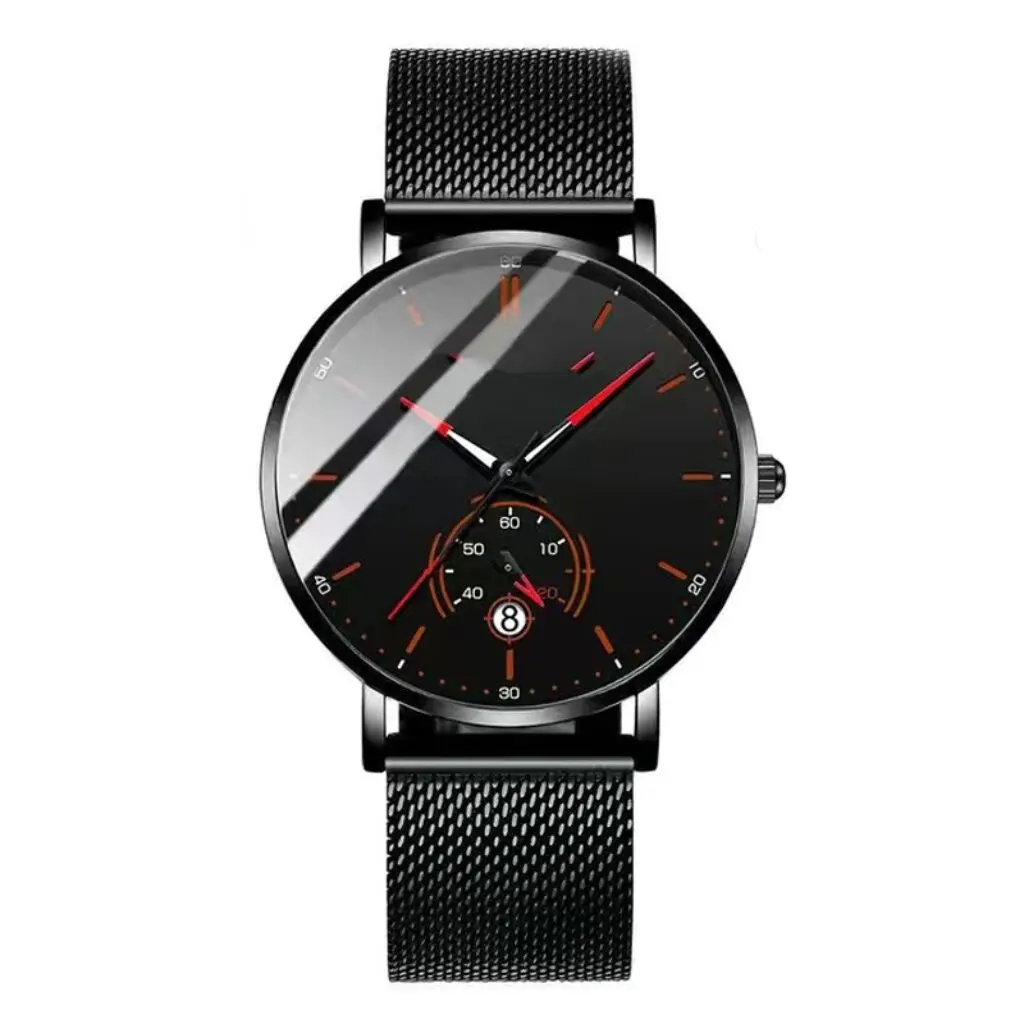 

The new Korean version of the simple Mori men's watches male students casual quartz watch calendar paragraph watch