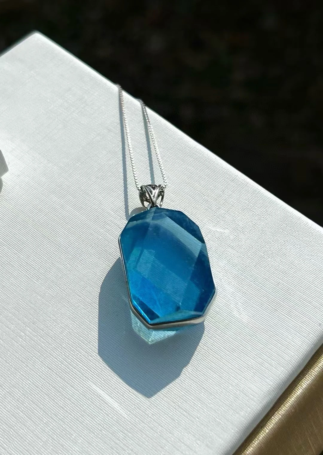 Natural Blue Aquamarine Faceted Pendant 23x16mm Oval Size Aquamarine Brazil Jewelry Women Fashion Jewelry AAAAAAA