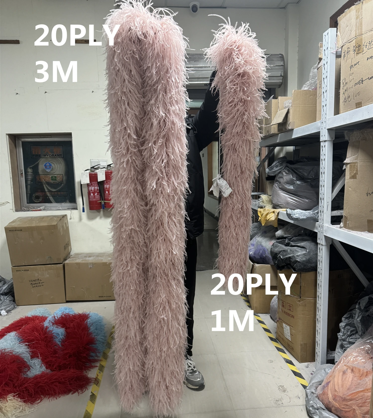 6 10 20Ply Fluffy Ostrich feather boa 1 2Meters length Natural Ostrich plumas Boa Scarf for Party Dress Sewing Decoration plumas