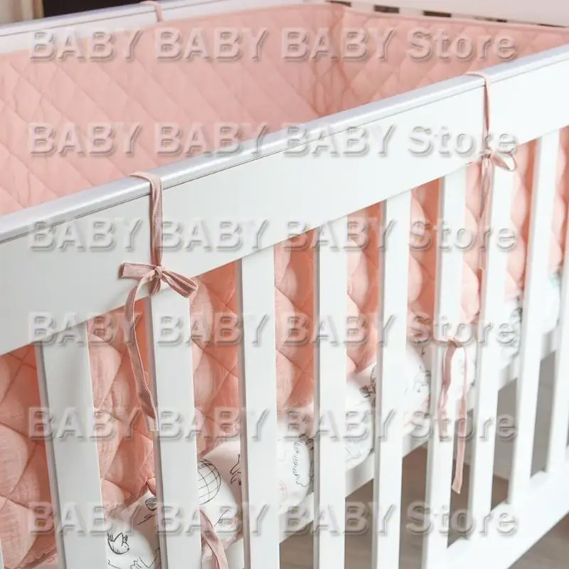 

Q81A Baby Crib Bumper Polyester Crib Around Cushion Cot Protector Newborns Room Decor