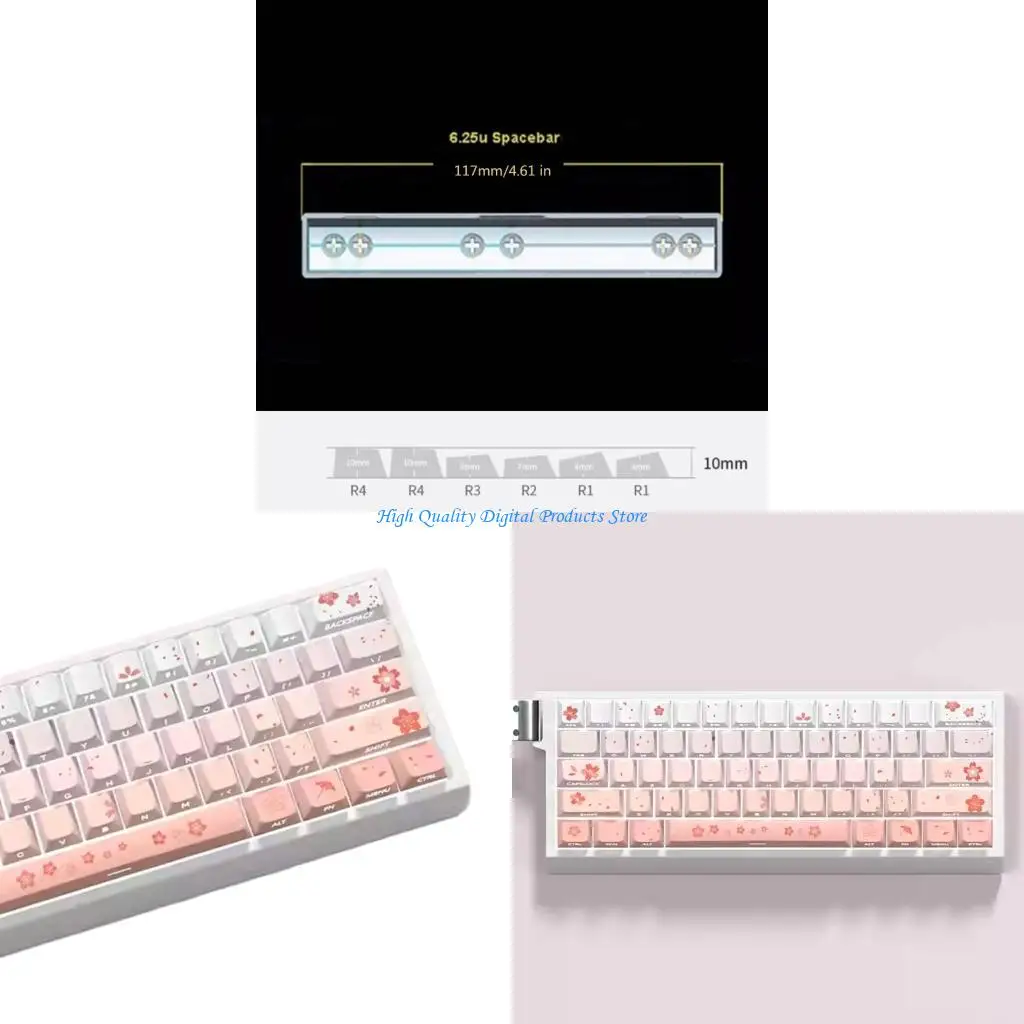 

U2JE 74Pcs Double Shot Keycaps Customs Keycap Set Dye Sub Side-Lits Backlit Keycaps