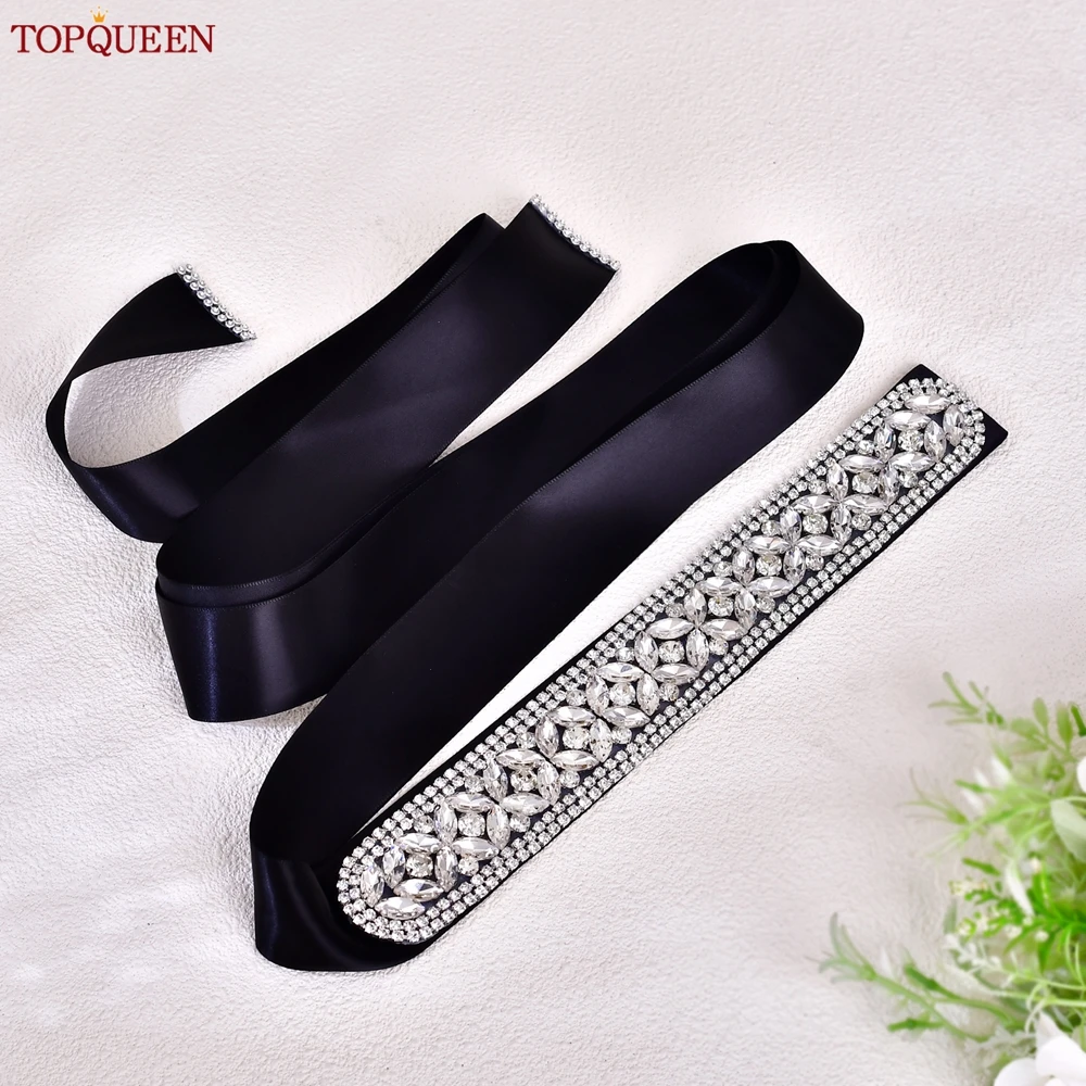 TOPQUEEN Gorgeous Rhinestone Matching Dress Wide Belt Wedding Belt Festival Stage Formal Costume Jewelry Bridal Accessories S228