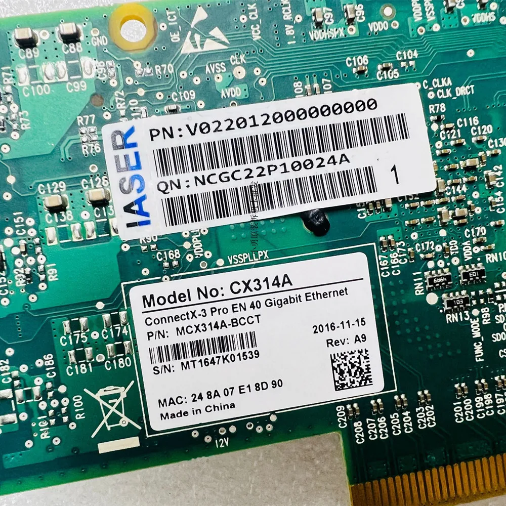 TT الأصلي MCX314A-BCCT Mellanox CX314A ConnectX-3 برو 40GbE ثنائي المنفذ إيثرنت QSFP الزنك سريع السفينة