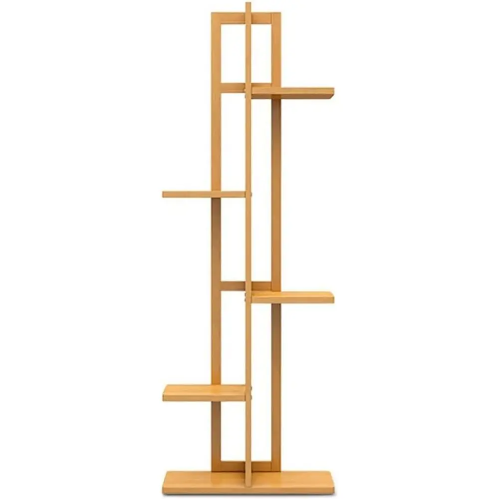 

5-уровневая бамбуковая подставка для растений на балконе и помещениях — красная, подходит для гостиной, прихожей и прихожей