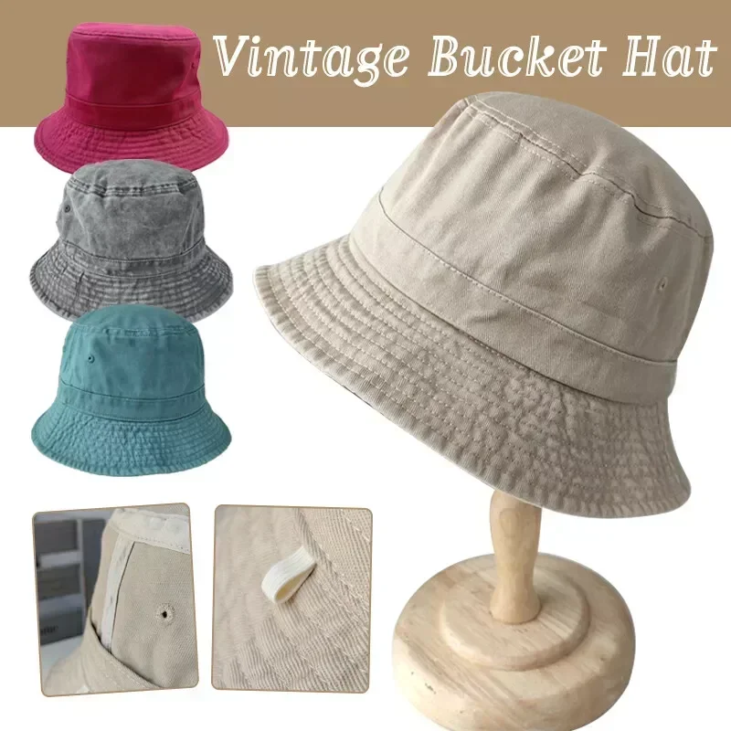 2025Korean Big Head Washed Denim Bucket Hats Men Cotton Sun Hat Plus Size 64cm Oversize Bob Panama Unisex Big Size Fisherman Cap