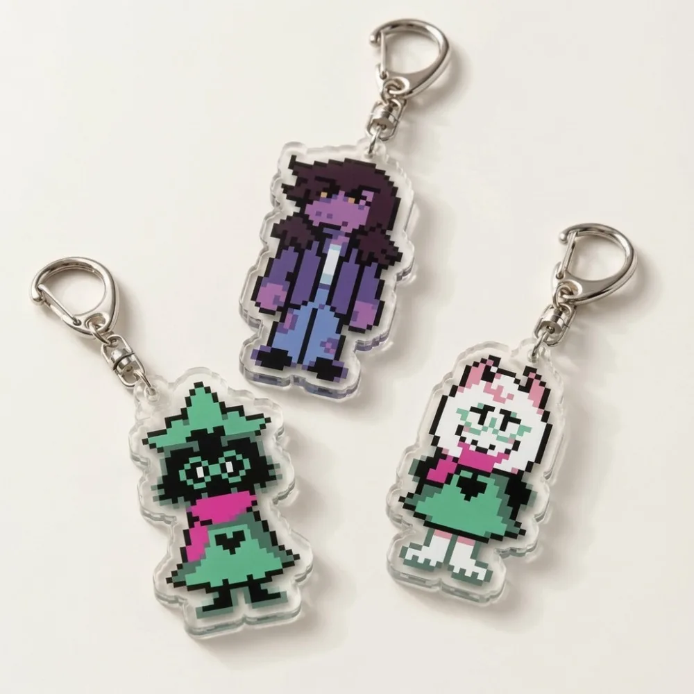Hot Game Deltarune Keychains for Accessories Bag Charms Ralsei Kris Susie Spamton Angel Jewelry Keyrings Fans Gaming Gamer Gifts