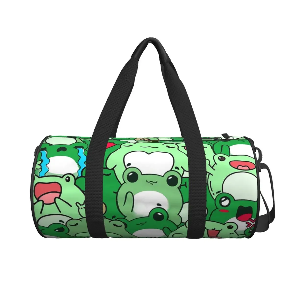 

Crowded Cute Frog Pattern Large Duffle Gym Bag Waterproof Duffle Travel Bags Handbags Fitness bag