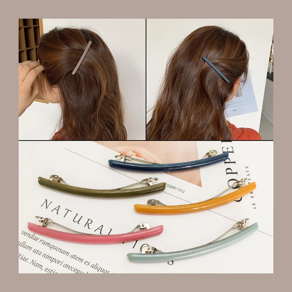 

5Pcs Candy-colored Hair Clip Chic Hair Side Clip Bobby Pin Barrette Creative Hair Accessories for Women Girls Ladies (Random