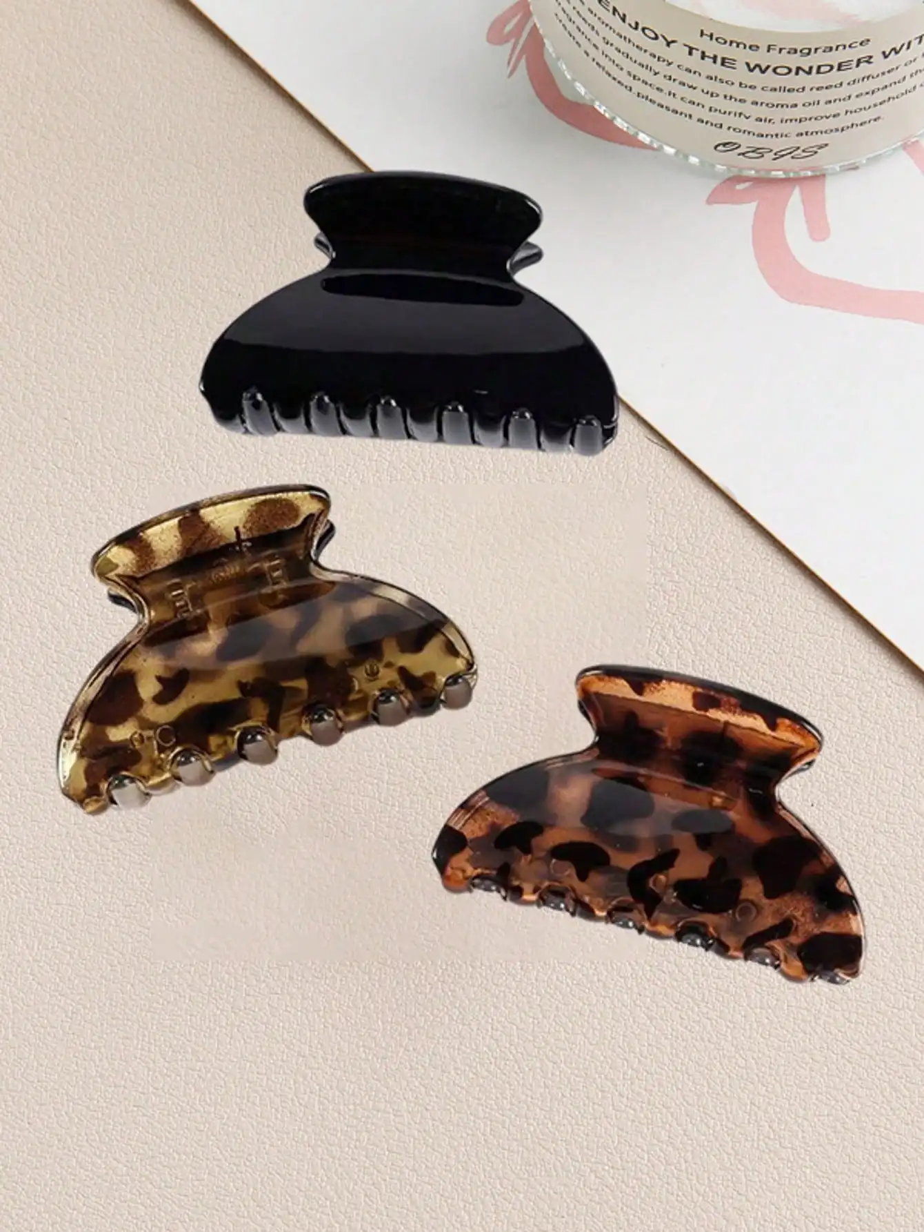 

3pcs/Set Leopard Print Semicircle Hair Claws, Retro Minimalist Elegant Hair Accessories, Fashion Claw Clips Casual Date Work Use Fashion Hair Clips Vacation Outfits Woman Summer Beach