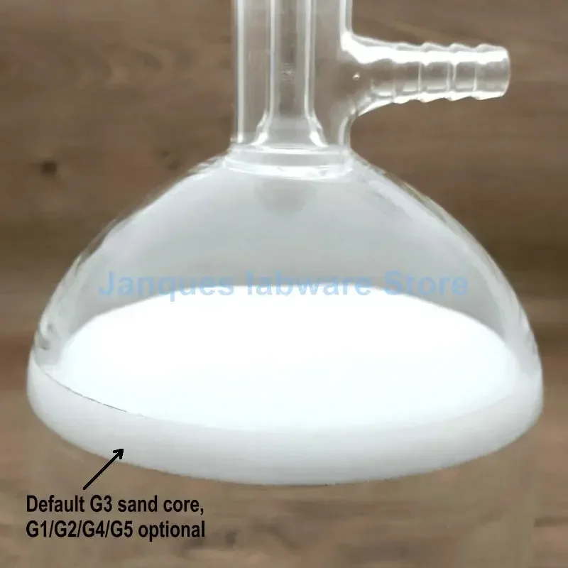1pcs 30ml To 1000ml High Borosilicate Glass Filter Funnel with Branch Tubel, with G3 Sand Core.19#24# Joint