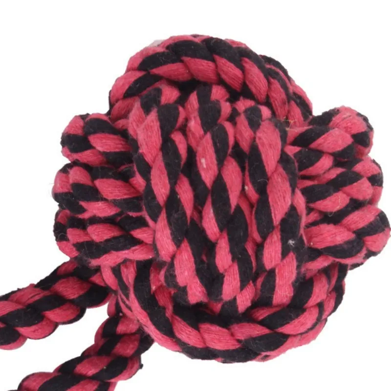 Dog Toys Cotton Rope Bite Resistant Dogs Toy Woven Ball Toys for Dog Teeth Cleaning Training Cotton Rope Interactive Dogs Toy