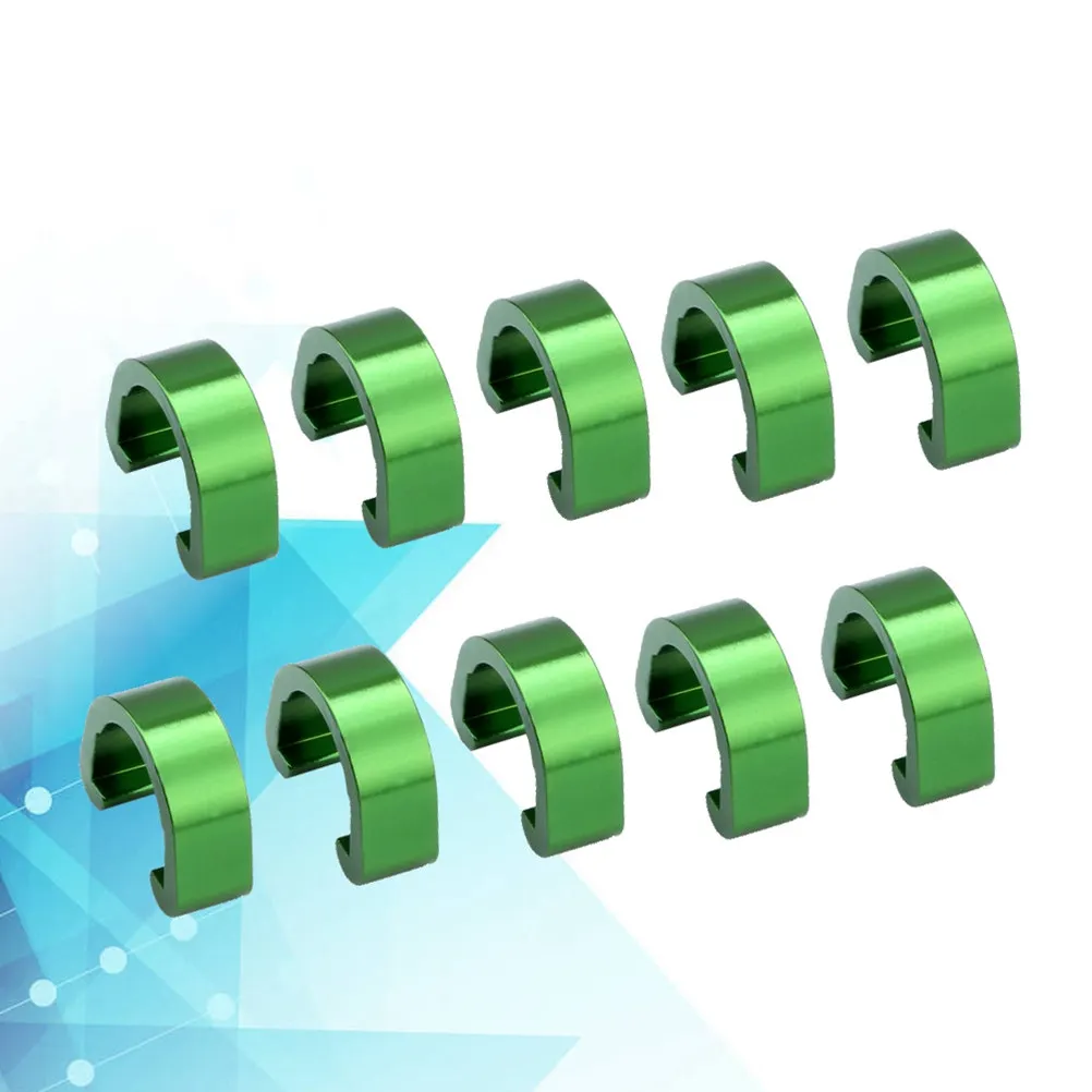 10Pcs Bike Cable Holder Aluminum Alloy Wire Fixation Clamp for Mountain Road Bicycle Brake Line Guide C Clip Buckle Green - view 6