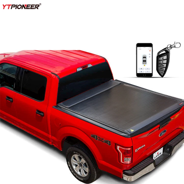 YTPIONEER OEM / ODM High Quality Waterproof Aluminum Alloy Truck Bed Cover  With LED Lights For Ford 150 5.8 ft