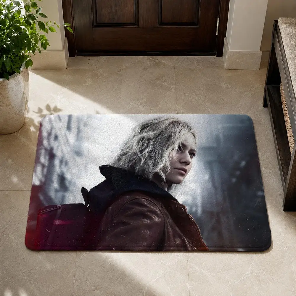 R-Resident Evil 9 Requiem Floor Mat Flannel Non-Slip Washable Soft Rug For Bathroom Kitchen Bedroom Living Room Home Decor