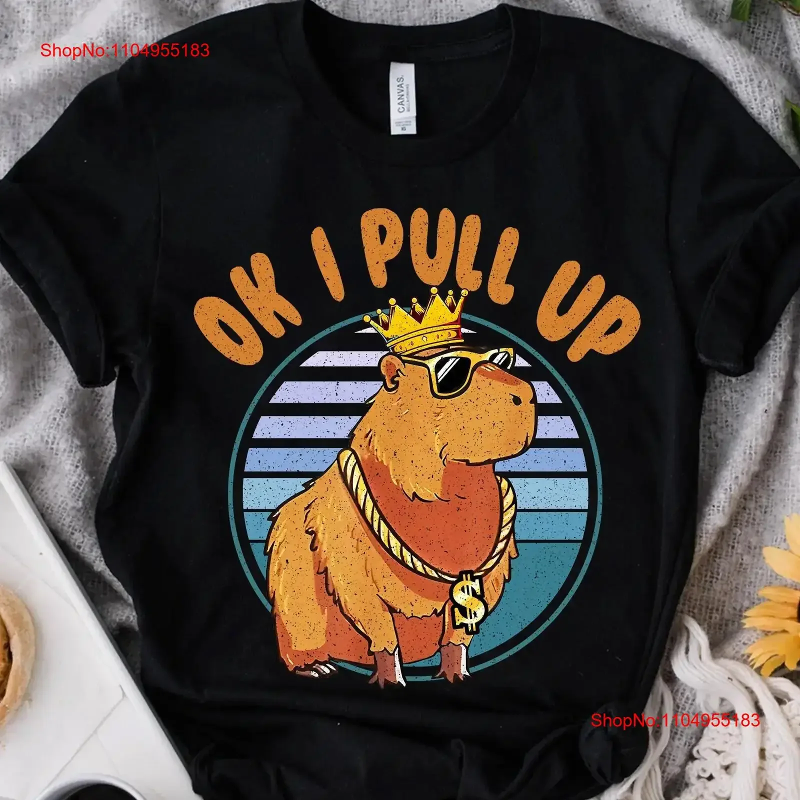 

Забавная капибара OK I Pull Up Ретро Винтажная футболка Милые животные Любитель Мем Семья День рождения Взрослый винтаж Мытая Мягкая мода