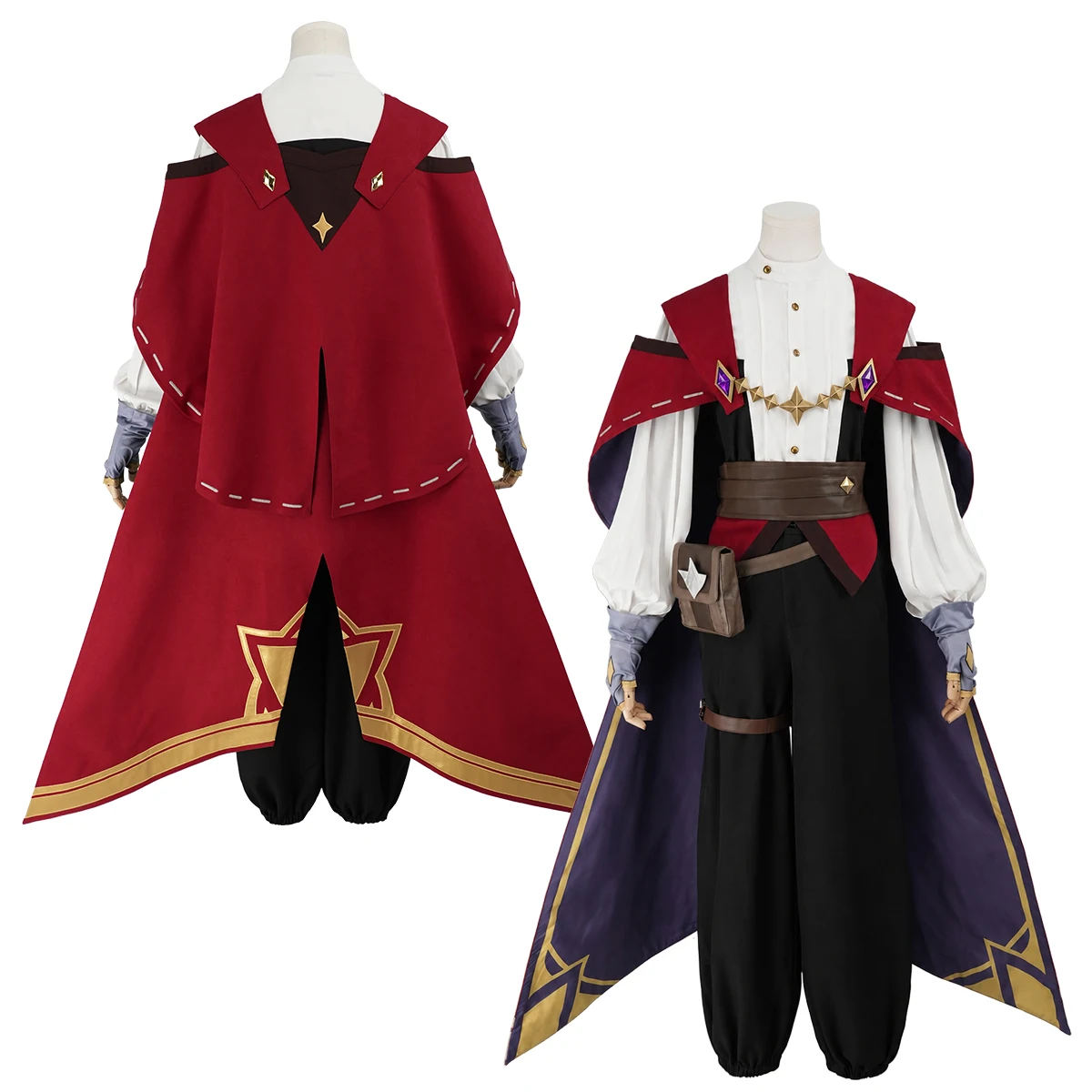 HOLOUN Roco Kingdom Anime Enzo Cosplay Kostüm Umhang Hemd Hose Hut Gürteltasche Gürtel Convention Halloween Weihnachten