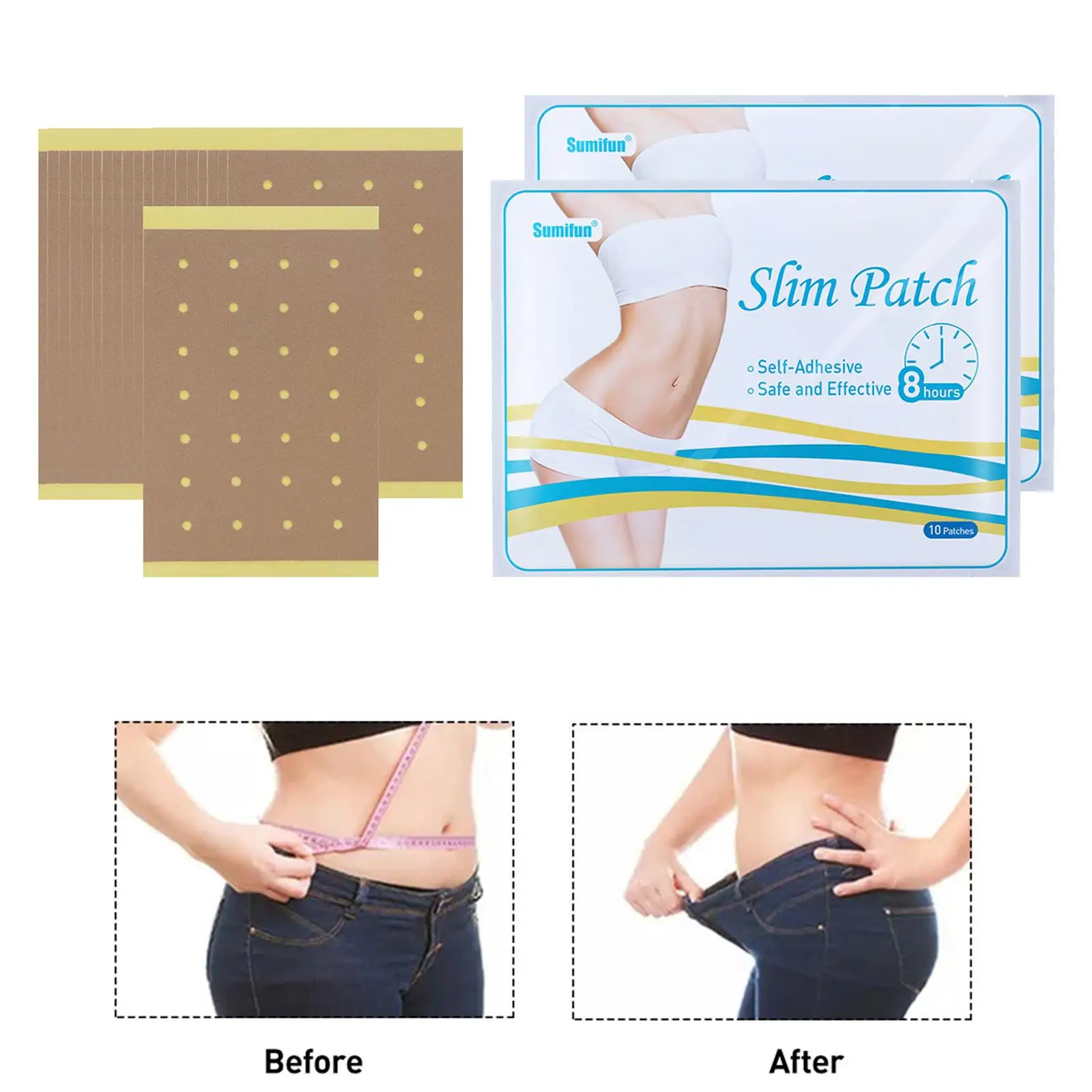 Fityle 20Pcs Slimming Patch Lose Weight Waist Burning Stickers Thin Waist