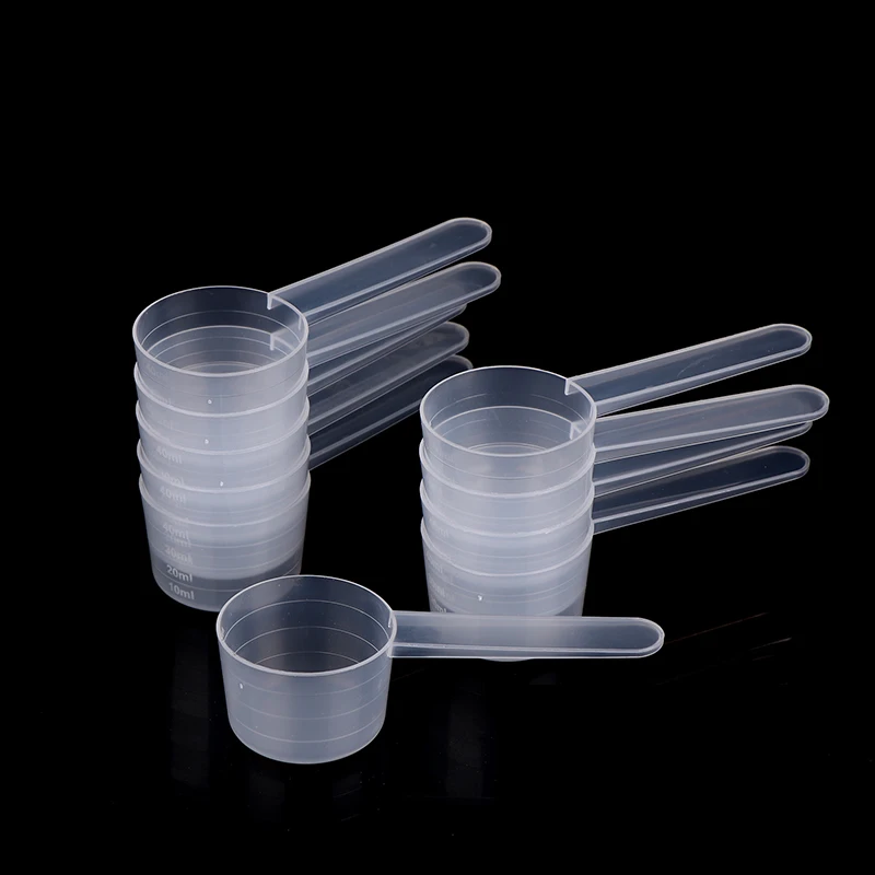 10Pcs 20g Flat Bottom Graduated Measuring Spoon With Scale Transparent Plastic Kitchen Baking Measuring Spoon Tableware view 2